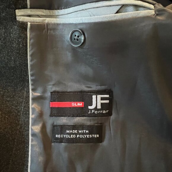 NWT! RTL $200 J Ferrar Mens 40SH Charcoal Sport Coat Jacket Slim Ultra Comfort - Picture 11 of 11